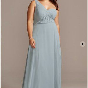 David's Bridal Bridesmaid Dress--Dusty Blue